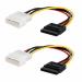 ANGEL E New -COMMERCE E Commerce 4 Pin Molex To Sata Power Cable Adapter For Server - Pack of 2