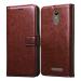 Casotec Premium Leather Kickstand Wallet Flip Case Cover with Magnetic Closure for Gionee S6s - Brown