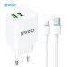 Bwoo CDA60L Mobile Charger Adaptor With Lightning Cable White Fast Charging Adapter Charger With USB