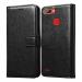 Coverage Faux leather Wallet with Back Case TPU build Stand & Magnetic Closure Flip Cover for itel A46 - Venom Black