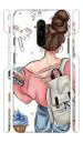 YAPZONE | Designer Back Case Cover for Oneplus 7T Pro/One Plus 7T Pro | Cool Girl with Books and Bag |