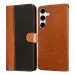 Casotec Flip Cover Back Case for Samsung Galaxy S24 5G | Premium Leather Finish | Inbuilt Pockets & Stand | Flip Cover Back Case for Samsung Galaxy S24 5G (CamelBlack)