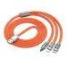 FONE CRAFT 120W Fast Charging Cable, 3 in 1 Charging Data Cable, Portable Charger Cord with USB Type-C & USB Port for All Phones, Fast Charger Type c Retractable USB Cable (3 in 1 Cable-Orange)