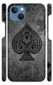 YAPZONE Funky Ace Card on Grey Background - |Designer Printed Hard Back Cover for Apple iPhone 13 Mini Premium & Attractive Case for Your Smartphone