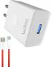 Ubon White Fast Charger Power Adapter With Type C Cable