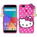 Clickaway Hello Kitty Case for Xiaomi Mi A1 3D Soft Cute Cover for Girls/Women Silicone Rubber Back Cover With Pendant-Baby Pink/Pink