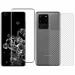 Kite Digital Samsung S20 Ultra Back Screen Protective Film Carbon Fiber Skin Transparent Screen Guard Sticker + 5D/6D/11D/21D (Black) Premium Tempered Glass Screen Protector