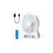 Epriko- Mini Portable USB Rechargeable 5 Inch 3 Speed Fan fan USB Fan (White)