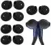 YTM Earbuds Tips Eartips Earpads Earplugs in Earphones and Bluetooth In The Ear Headphone Cushion (Pack of 10, Black)