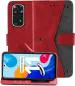 Autofocus Faux Leather Back Case Flip Cover for Mi Redmi Note 11, Redmi Note 11 with ID Card Slot | Foldable Stand | 2 Card Slot | 1 Cash Slot | Magnetic Closure - Executive Red, 22776