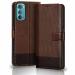 Jotech Dual Colour Flip Cover for Moto E32s - Brown&Coffee