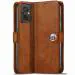 COVERBLACK POCO M5 Flip Cover | Full Body Protection | Wallet Button Magnetic Closure Book Cover Leather Flip Case for POCO M5 - Executive Brown