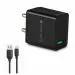 Zebronics MA5311Q 18 W Single Port Charging Adapter with USB Type C Cable - Black