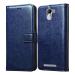 Casotec Premium Leather Kickstand Wallet Flip Case Cover with Magnetic Closure for Karbonn Aura Power 4G Plus - Blue