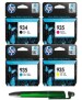 HP 934 & 935 C/M/Y Original Ink Cartridge (Set of 4) With ITGLOBAL 3in1 Multi-Function Pen