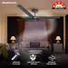 Maxotech Cresto amez 5 Star 1200 mm BLDC Motor with Remote 3 Blade Ceiling Fan (Smoked Brown, Pack of 1)