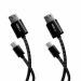 [Pack of 2] AGNILLE Micro USB Double Braided 3.1A Fast Charging & Data Transfer Cable for all Android Devices - (1m x 2)[Black]