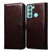 Casotec Flip Cover Back Case for Tecno Pop 5 LTE | Premium Leather Finish | Inbuilt Pockets & Stand | Flip Cover Back Case for Tecno Pop 5 LTE (Coffee)