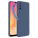 Casotec Shockproof Matte Liquid Silicone Case with Camera Protection Flexible Back Cover Compatible for Vivo Y20 / Y20i - Deep Blue
