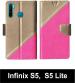 Sbms Infinix S5, Infinix S5 Lite Pink Artificial Leather Shock Proof Flip Cover