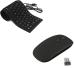 AdzMozi AdzMozi Portable Flexible Ultra Slim Silicone Foldable Waterproof Wired USB Keyboard with Wireless Mouse