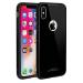 TRIFTY Apple iPhone X, 10 Black Toughened Glass Back with TPU Bumper Case Cover