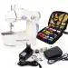 Chillaxplus Mini Sewing Machine with 12 Thread Kit, White and Purple Silia Machine for Home
