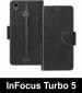 Sbms Infocus Turbo 5 Black Artificial Leather Shock Proof Flip Cover
