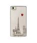 Casotec Paris Red Heart Design Printed Silicon Soft TPU Back Case Cover for Panasonic P75