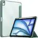 ProElite Case Cover for Apple iPad Air 13 inch 2024 M2 Cover, Transparent Smart Flip Cover for iPad Air 13 inch M2 2024 with Pencil Holder, Dark Green