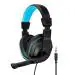pTron Studio Lite Stereo Sound Wired Headphones, Ergonomic Over Ear Headset with Mic, Adjustable Mic & Integrated Volume Control, 3.5mm Aux Jack & 1.3 Meter Tangle-Free Cord (Black/Blue)