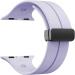 RUPELIK (49mm Silicone Megnatic Lock Strap Purple) Soft Silicone iWatch Strap Band Compatible with Apple Watch Ultra 49mm 45mm 44mm 42mm Magnetic Clasp Adjustable Strap For iWatch Series 8 7 6 5 4 3 2 1 SE SE 2nd Gen(Purple)