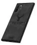 Lejaao Samsung Galaxy Note 10 Plus Deer Series Black Leather, Cloth PC and TPU Mobile Back Cover