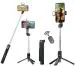 ZETY 40 inch Extendable Selfie Stick Tripod with Finger Print Style Bluetooth Remote Control and LED Light for Camera
