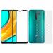 Kite Digital Redmi 9 Back Screen Protective Film Carbon Fiber Skin Transparent Screen Guard Sticker + 5D/6D/11D/21D Black Premium Tempered Glass Screen Protector