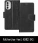 Sbms Motorola Moto G82 5G Black Artificial Leather Shock Proof Flip Cover