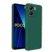 Knotyy Ultra Soft Rubberised Back Cover for Poco C65 | Inner Velvet Fabric Lining | Matte Silicone Flexible |Raised Bumps for Camera & Screen Protection Back Case Cover - Green