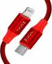 Zoul Mfi Certified 20W Type C To Lightning Fast Charging Nylon Braided Usb C Cable For iPhone 14, 14 Pro, 14 Pro Max, 14 Plus, 13, 13 Pro, 13 Pro Max, 13 Mini, 12, 11, X, 8, 7, 6, 5 Series (2M, Red)