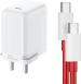 Cihlex 65Watt Oneplus Mobile Charger Usb-C Cable Nylon Braided Charger Cord Compatible (Red, White)