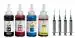 ANG Refill Ink for HP DeskJet 1112 Single Function Printer 4 100 ml Bottles- 4pcs & Syringes 4 pcs Black + Tri Color Combo Pack Ink Cartridge