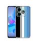 Casotec White and Blue Lines Printed Silicon Soft TPU Back Case Cover for Infinix Hot 40i 4G