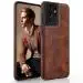 Rakulo PU Leather Flexible Back Cover Case Designed for Samsung Galaxy S21 Ultra (Brown)