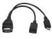 Tech Gear New Advanced 2 in 1 Micro USB Y Splitter Cable, Micro USB 2.0 Male to Micro USB Female with USB OTG Hosting to Power up OTG Device not to Charge Phone. (Micro USB OTG)
