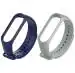 Estrenar Mi Band 3 Strap - Mi Band 4 Strap Original Soft Silicone Adjustable Replacement Wristband Straps, Belt, Bands for Xiaomi M3 & M4 Fitness Band (Grey, Navy - Pack of-2)