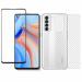 Kite Digital Oppo Reno 4 PRO Back Screen Protective Film Carbon Fiber Skin Transparent Screen Guard Sticker + 5D/6D/11D/21D Black Premium Tempered Glass Screen Protector