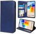 Unistuff Faux Leather Back Case Flip Cover for Vivo T1 5G with ID Card Slot | Foldable Kickstand | 2 Card Slot | 1 Cash Slot - Executive Blue, 57322