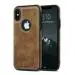 LIRAMARK PU Leather Flexible Back Cover Case Designed for iPhone Xs Max (Brown)