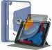 ProElite Cover for iPad 10.2 Cover Case, 360 Degree Rotatable Smart Flip Case Cover for Apple iPad 10.2 inch 9th/8th/7th Generation, Transparent Back with Pencil Holder, Lavender