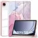 ProElite Cover for Samsung Galaxy Tab A9 Plus 11 inch Cover Case, Smart Flip Case Cover for Samsung Galaxy Tab A9+ 11 inch with S Pen Holder, Marble Rose Pink [Transparent Back]
