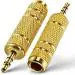 C & E Golden 2 3.5Mm Stereo Male To 6.3Mm Stereo Female Adapter Converter Phone Converter
